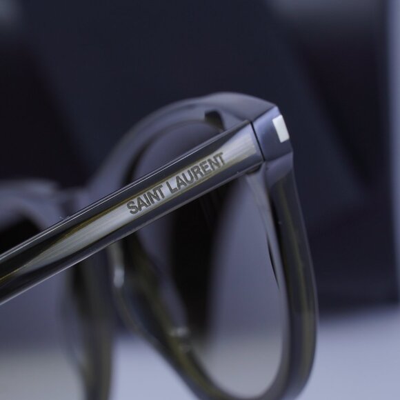 Saint Laurent SL401 007 Square Sunglasses - Dark Green/Brown - Picture 10 of 11